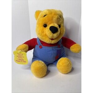1997 Mattel Disney Hug N Wiggle Giggle 12" Winnie The Pooh Talking Plush WORKS!!